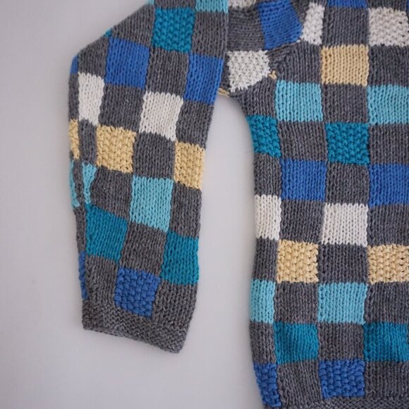 Vintage Christopher & Banks Grey Blue Checkered Button Up Cottagecore Cardigan M - Picture 9 of 12